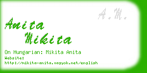 anita mikita business card